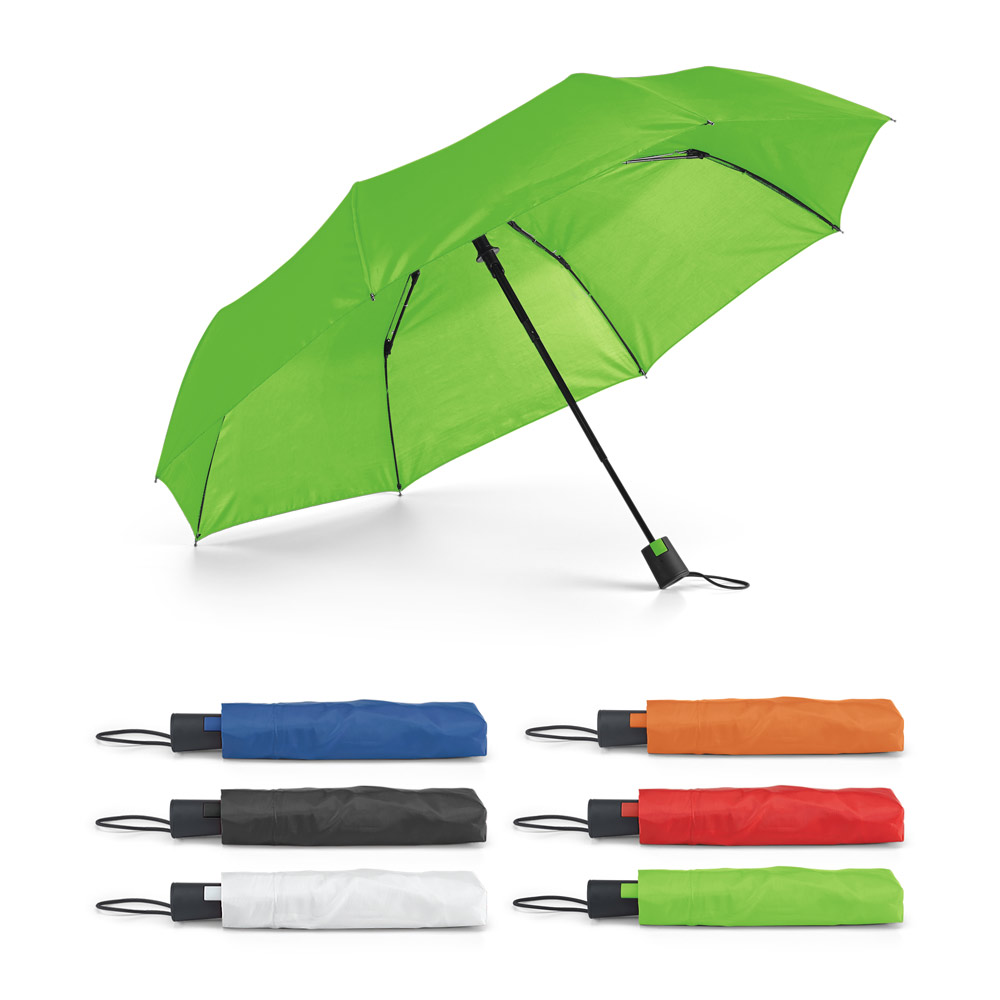 Guarda-chuva compacto automático com capa personalizada.
